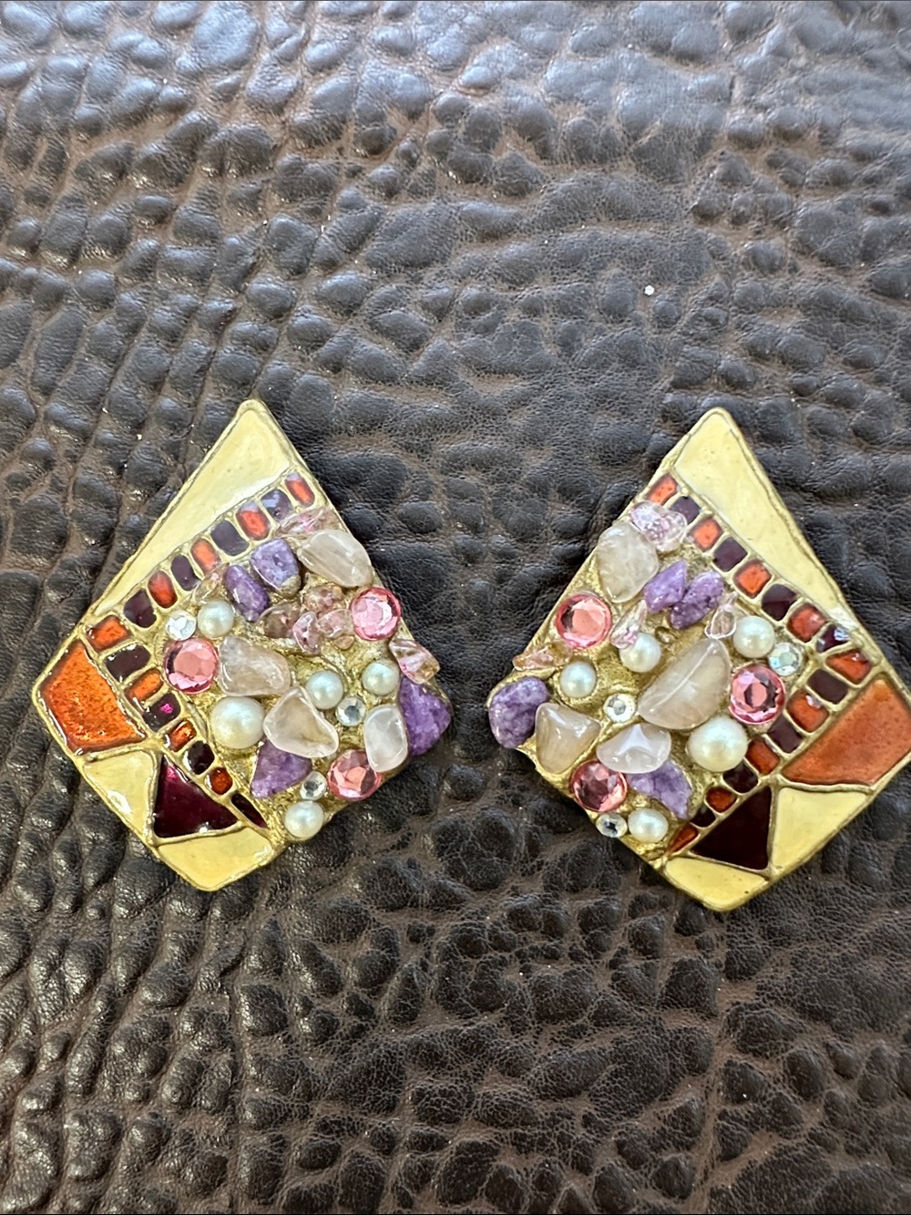 Vintage 80’s La Rage clip on earrings
